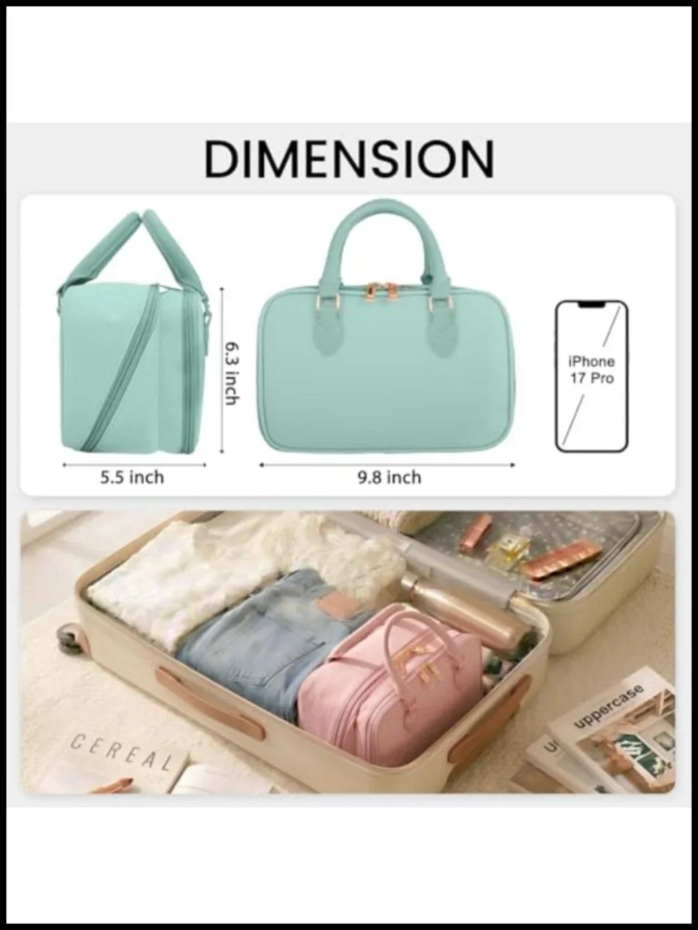 Large Capacity Cosmetic Bag Travel Makeup Organizer Nylon Waterproof Zipper